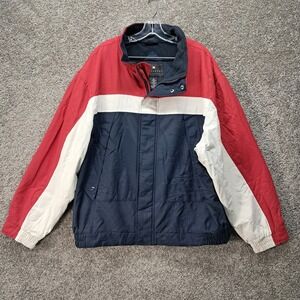 Consensus Outerwear Mens XL Colorblock Jacket Red White Blue Full Zip